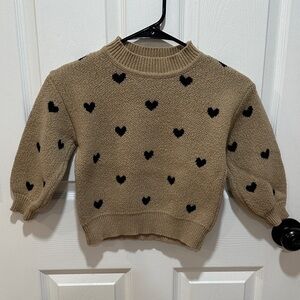SHEIN Tan and Black Heart Sweater